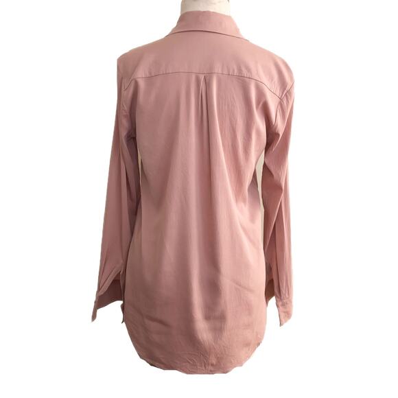 Daniela Corte Amano Mauve 100% Silk Button Front Blouse 38 XS Made in USA - Picture 3 of 6